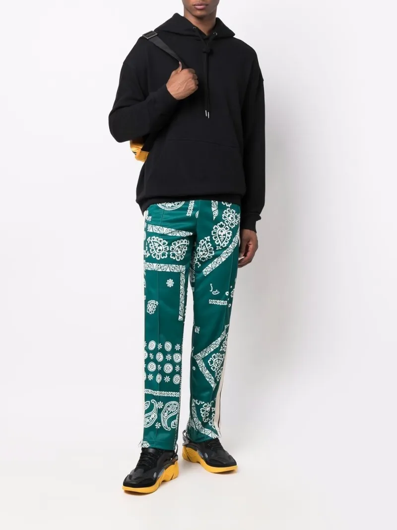 Palm Angels Pantaloni sportivi con stampa bandana verde | MODES
