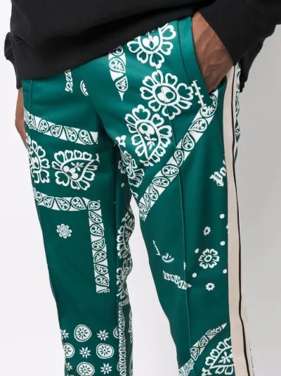 Palm Angels Pantaloni sportivi con stampa bandana verde | MODES