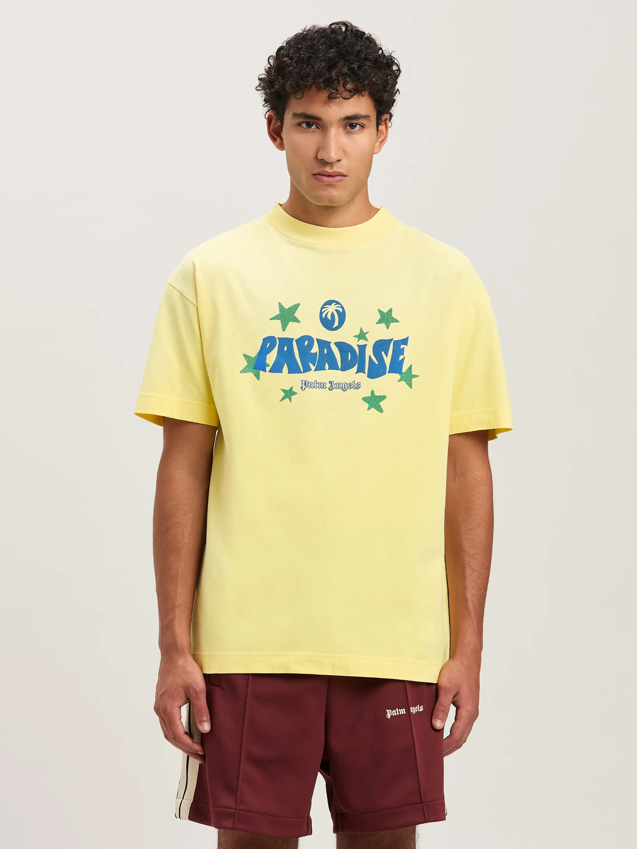 Paradise T-shirt in 1845 yellow - blue - Palm Angels® Official