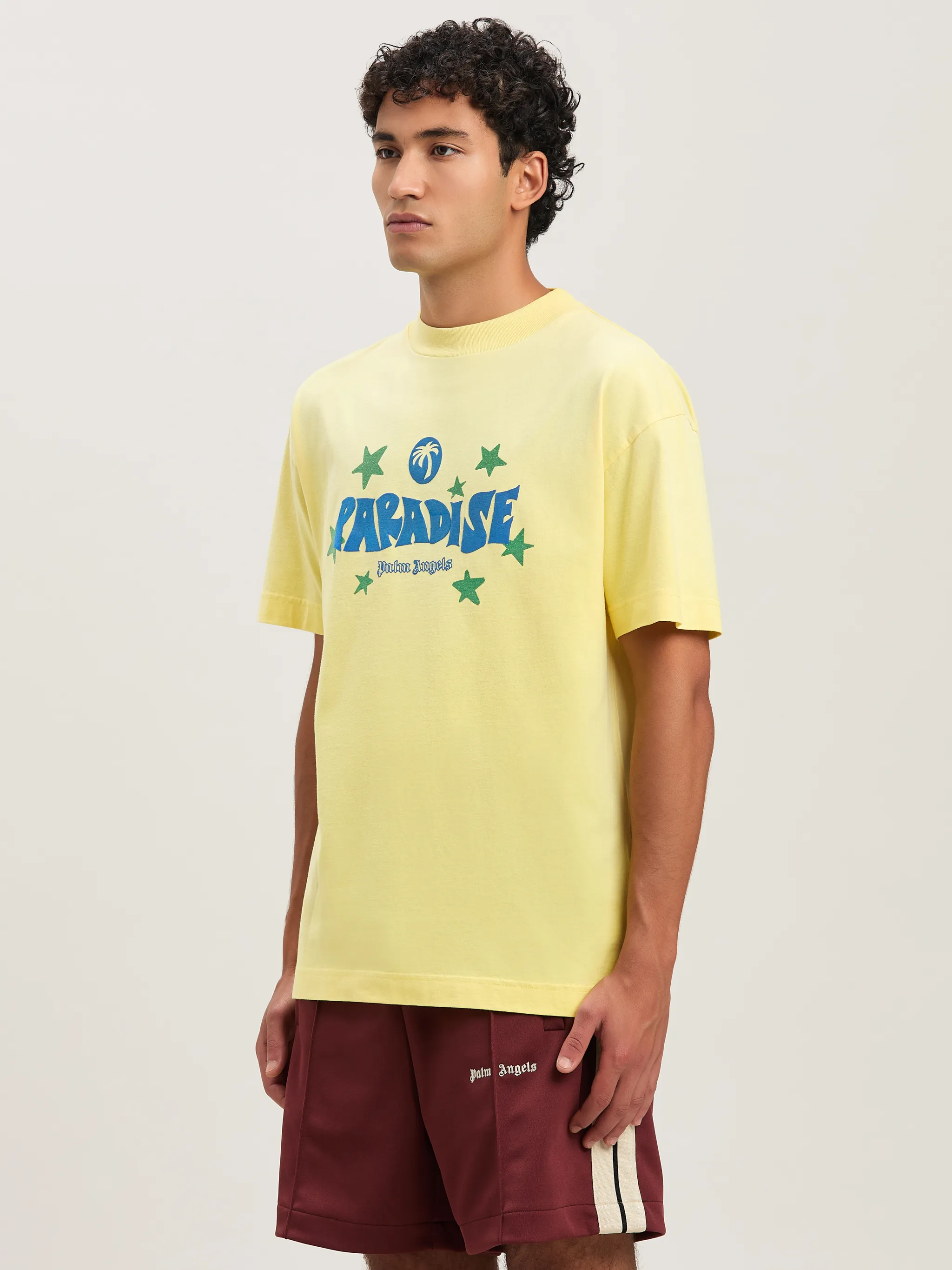 Paradise T-shirt in 1845 yellow - blue - Palm Angels® Official