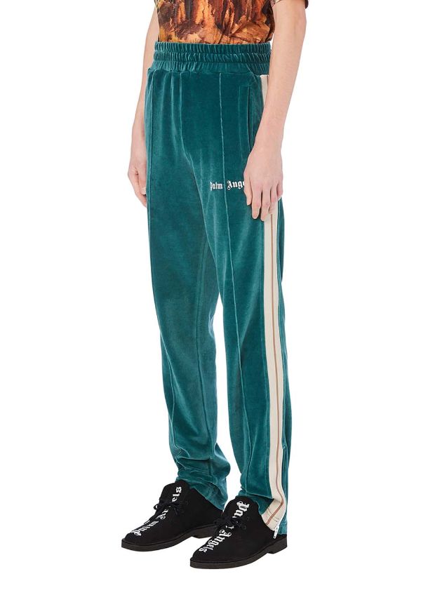 palm angels blue chenille track pants