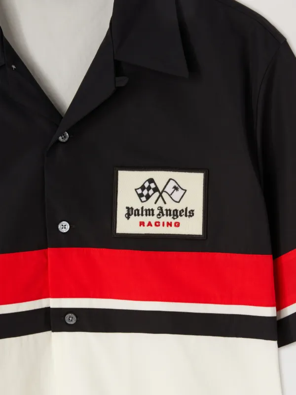Racing Bowling Shirt in black Palm Angels® Official