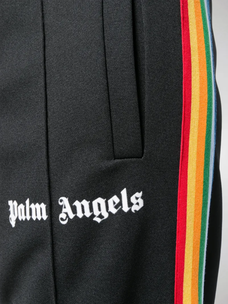 Palm Angels rainbow stripe track pants black | MODES