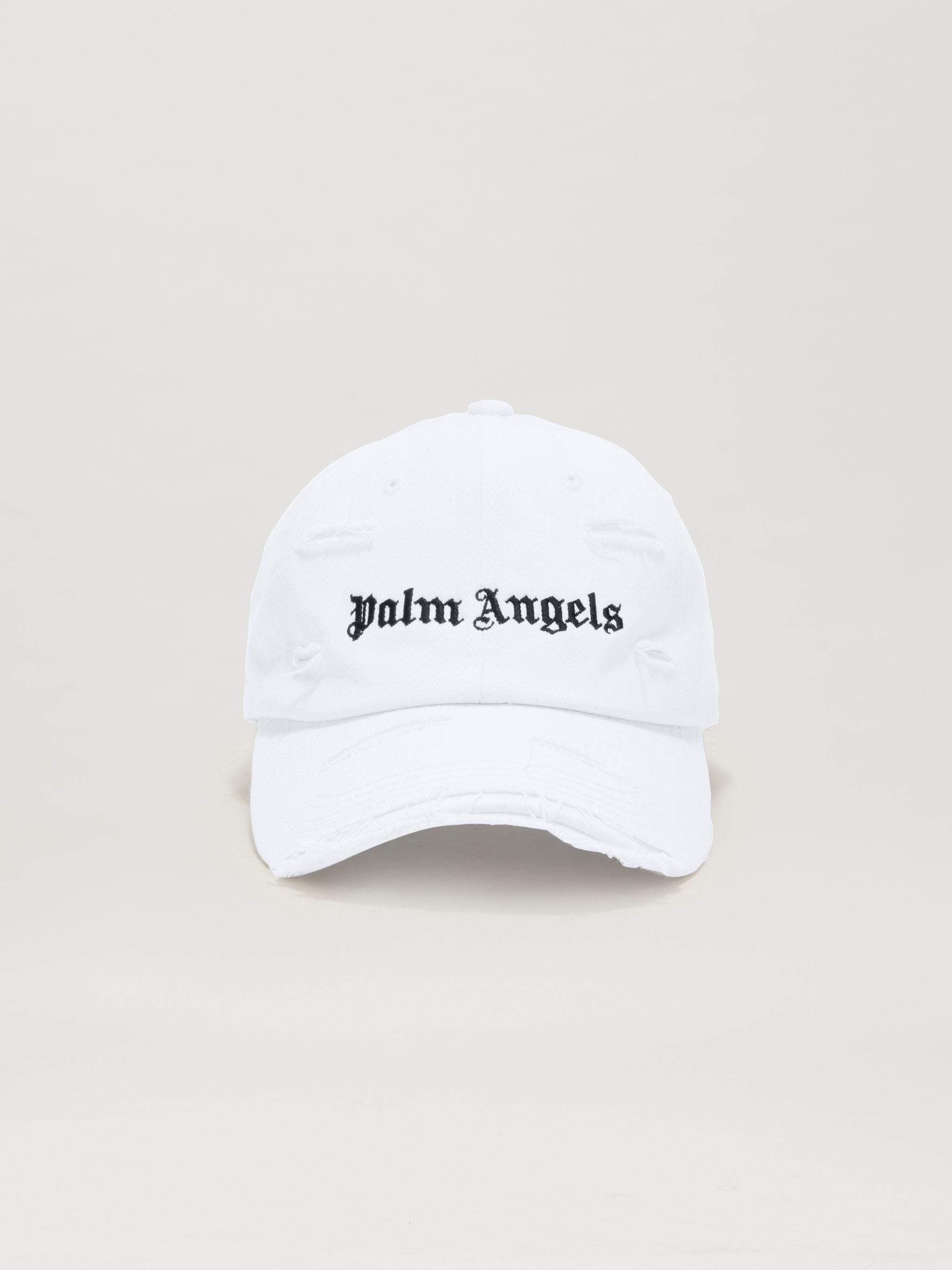 RIPPED LOGO CAP in white - Palm Angels® Official