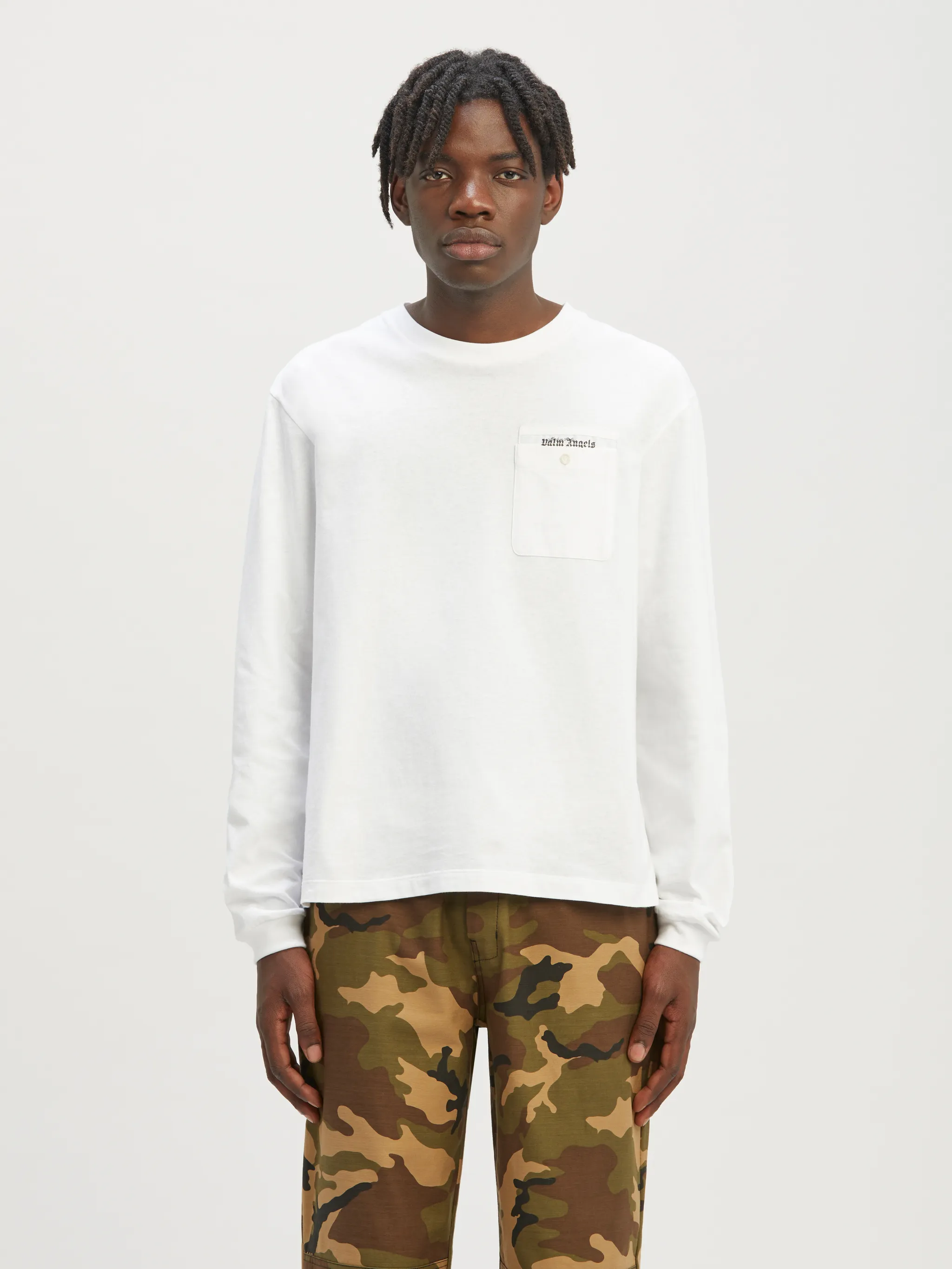 Sartorial Tape Pocket T-Shirt in white - Palm Angels® Official