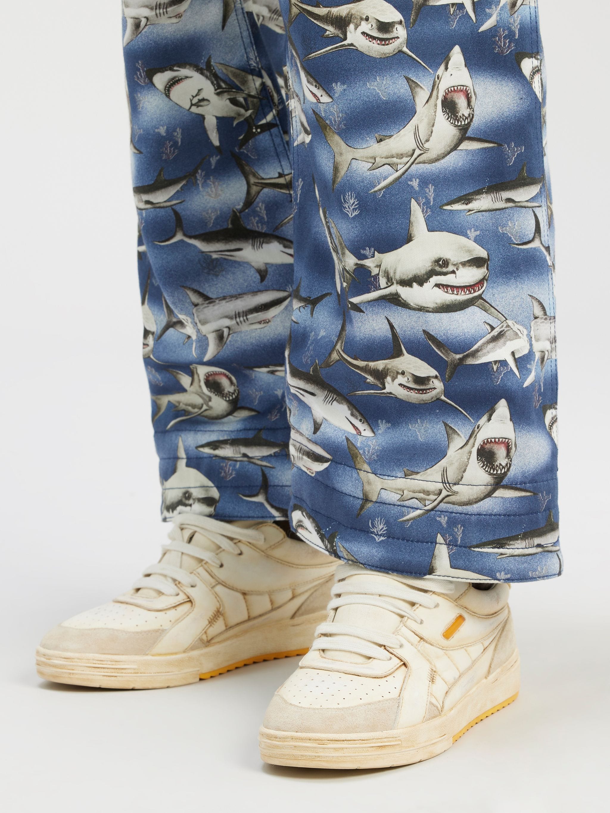 Sharks Easy Pants in blue - Palm Angels® Official