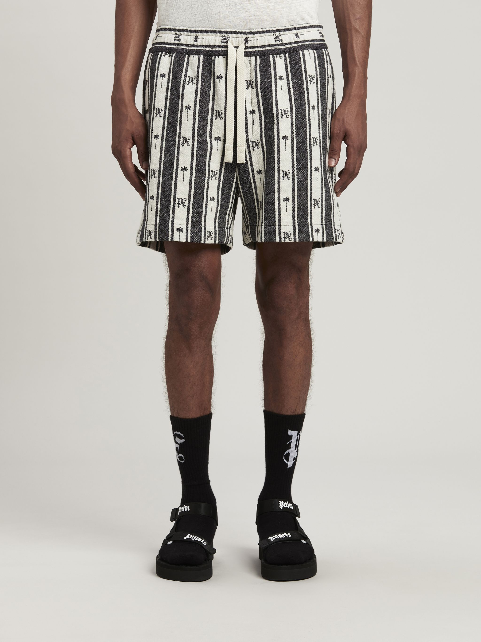 Shorts Stripes Monogram on Sale - Palm Angels® Official