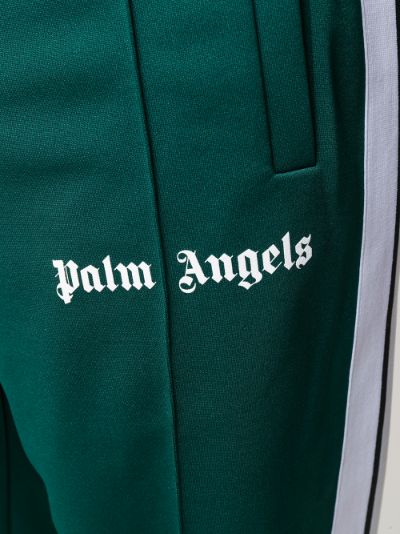 side-stripe track pants in green - Palm Angels® Official