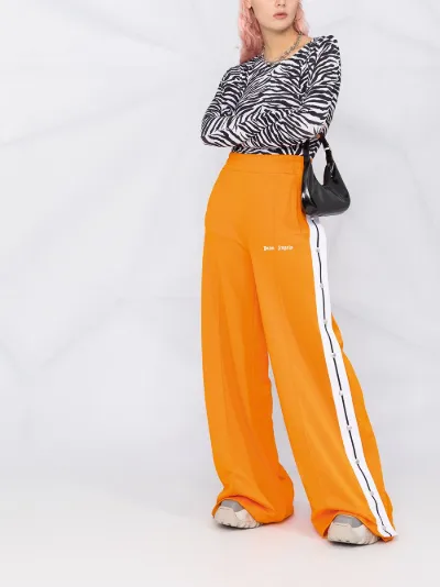 side stripe wide leg pants