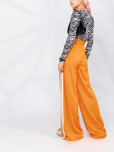 side stripe wide leg pants