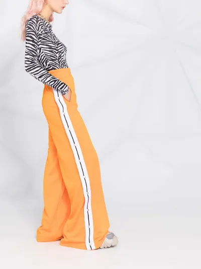 side stripe wide leg pants