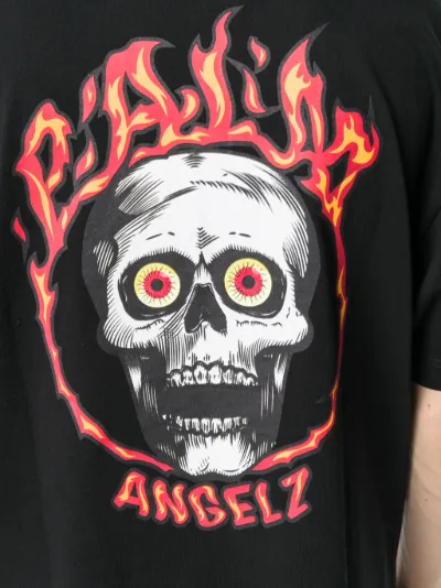 Palm Angels Skull On Fire print cotton 