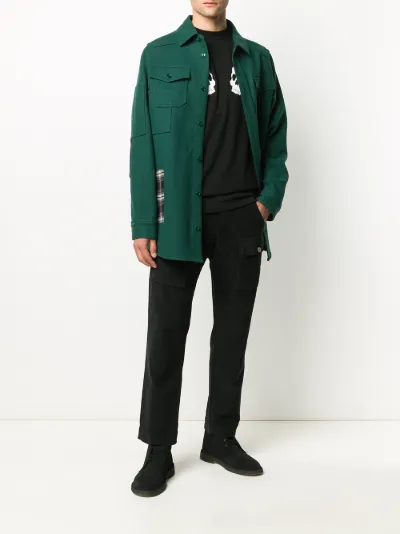 Palm Angels - Bandana-Print Twill Shirt - Black Palm Angels