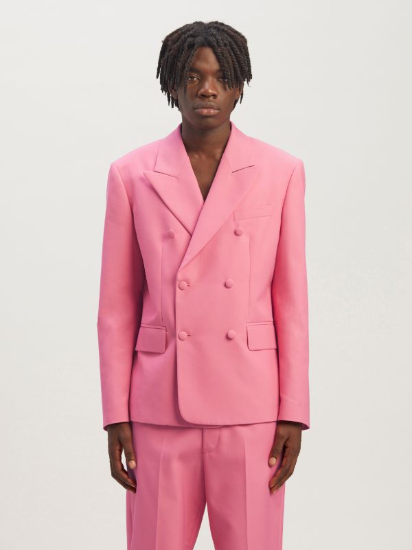 Sonny double-breasted blazer in pink - Palm Angels® Official