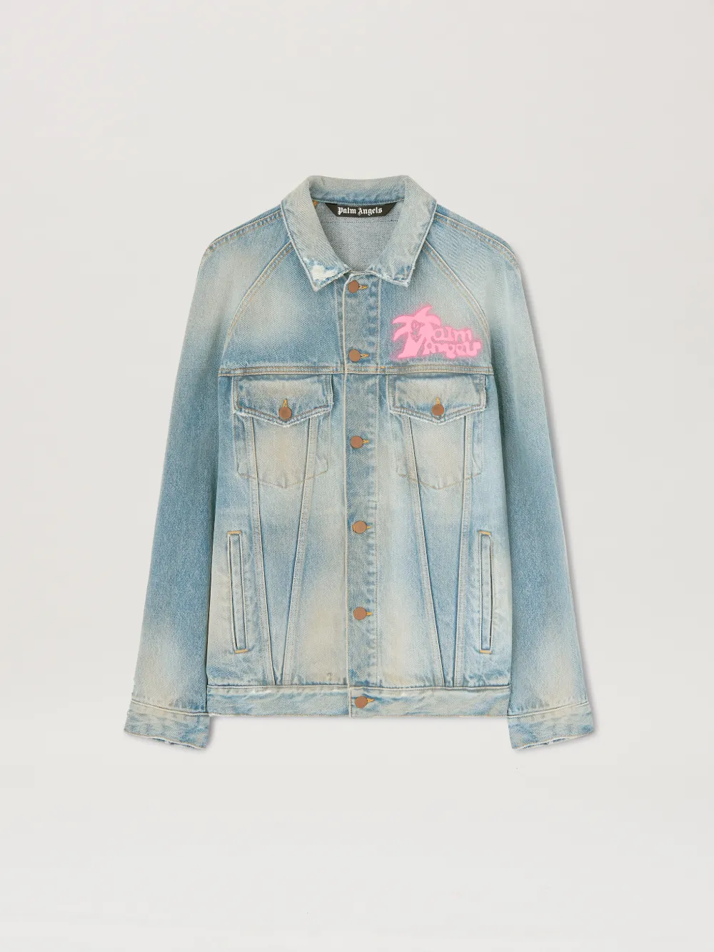 Spray "Hunter" Denim Jacket in blue Palm Angels® Official
