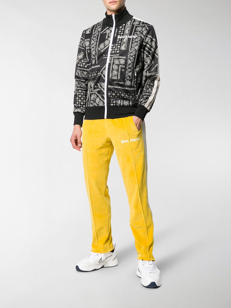 palm angels yellow tartan track pants