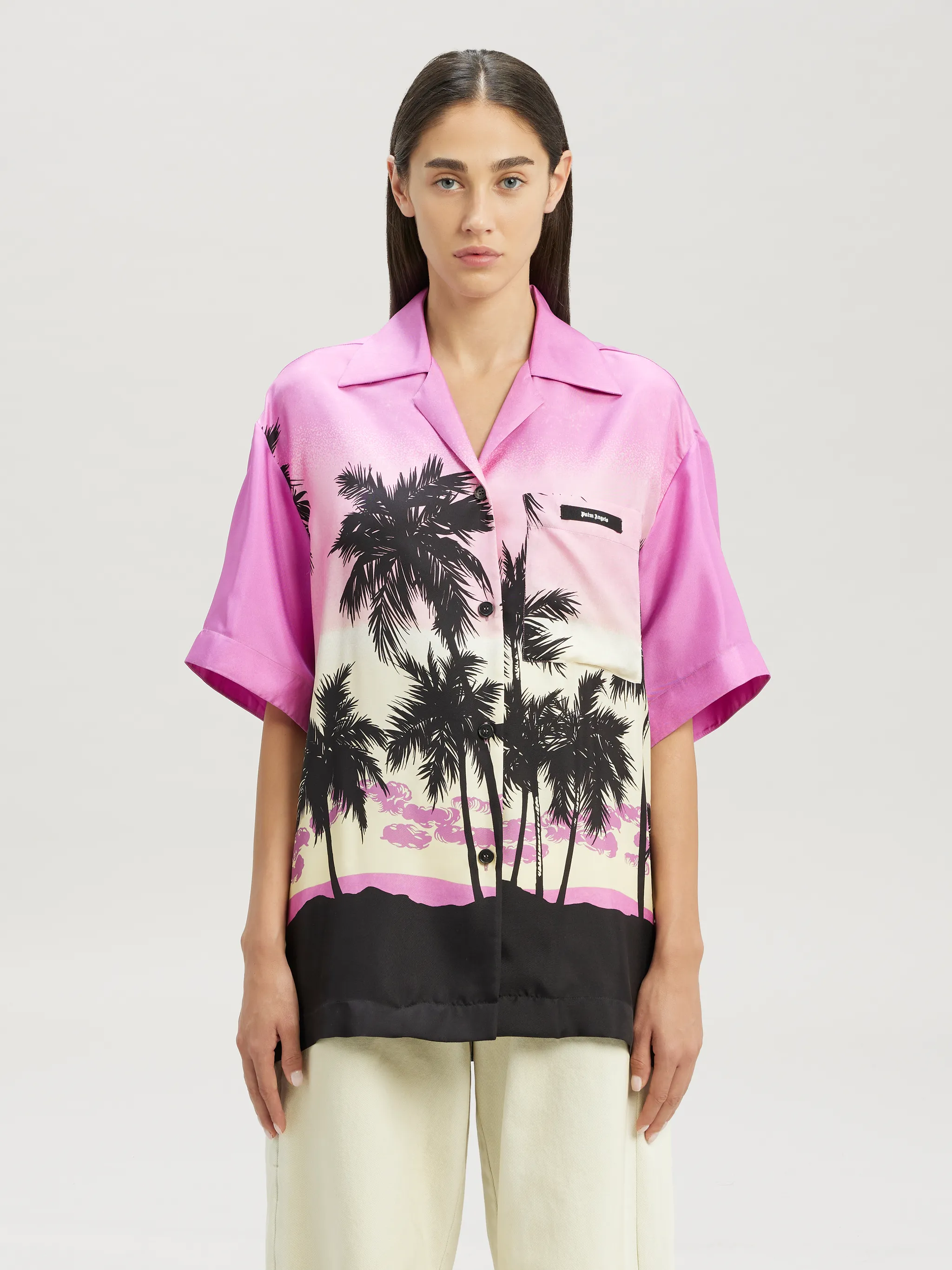 Sunset Bowling Shirt in purple Palm Angels® Official