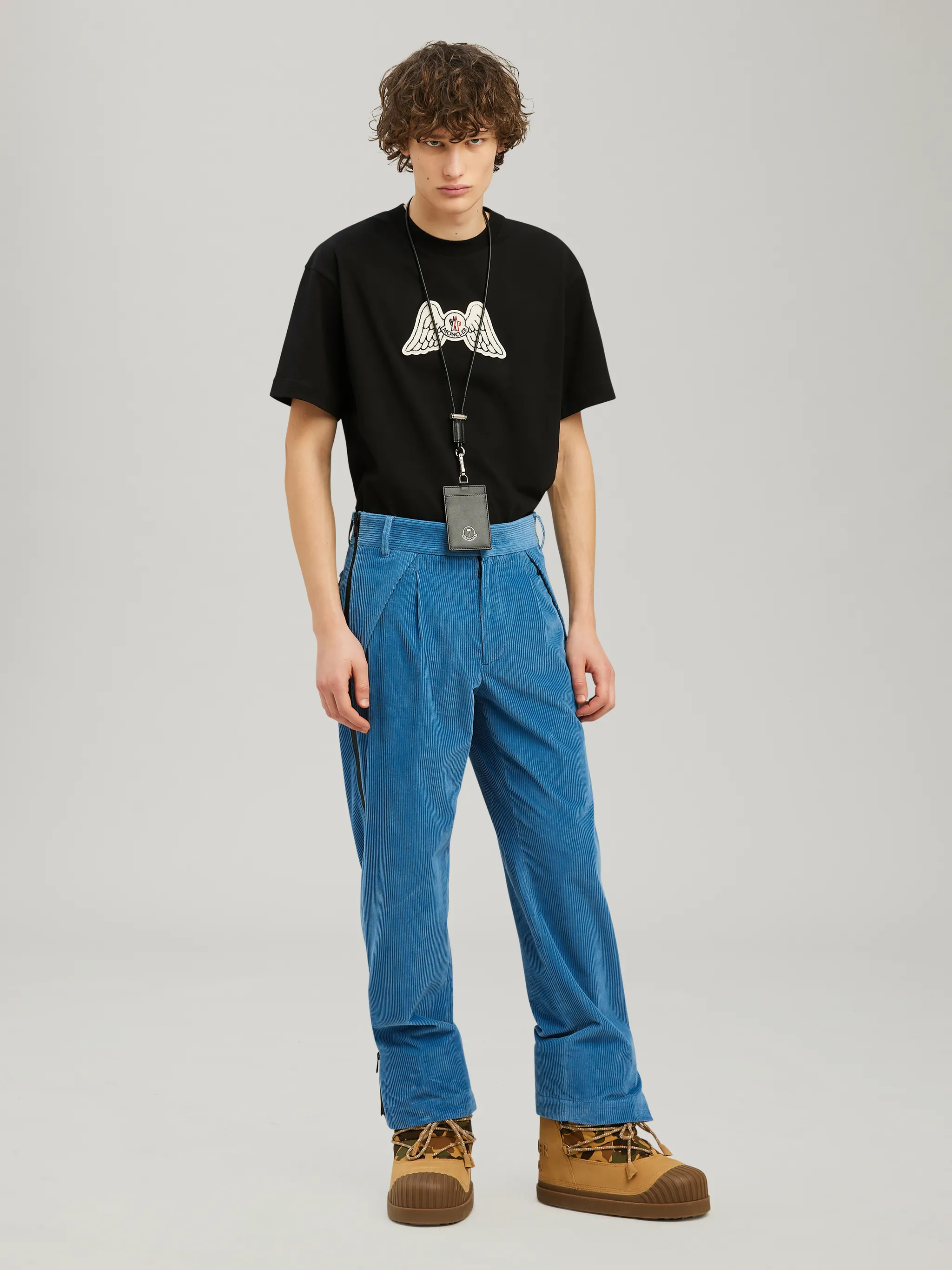 T-shirt Palm Angels shark PMAA001S22JER0114501 blue - white | FRMODA.com