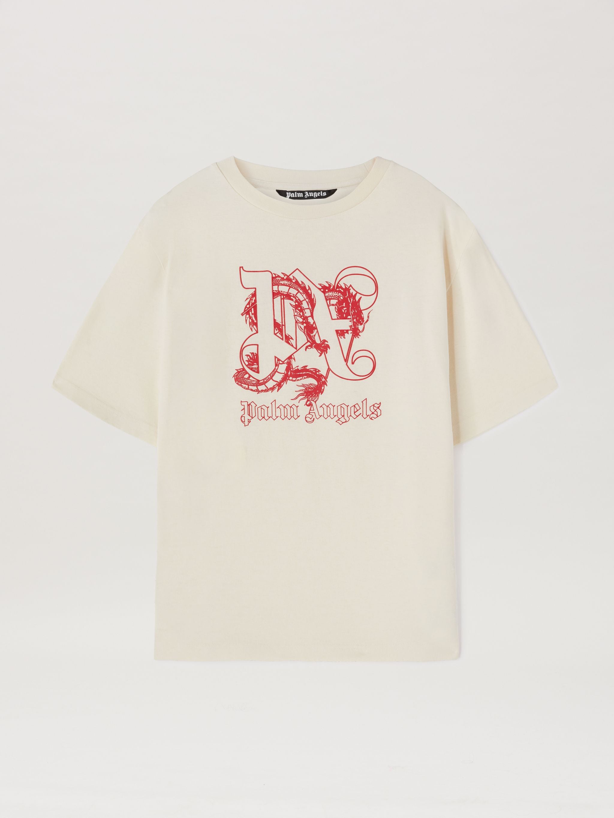 T-Shirt Slim With Dragon - Lunar New Year in neutrals - Palm Angels ...