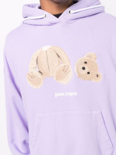 teddy bear-print hoodie, Palm Angels