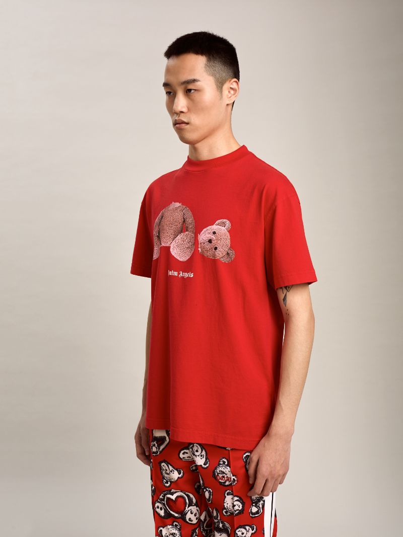 Teddy Bear T Shirt In Red Palm Angels® Official 