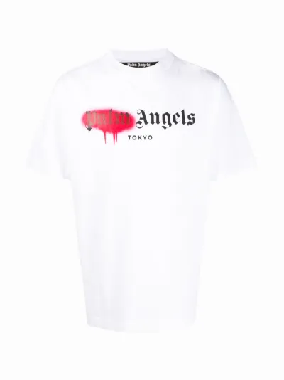 palm angels t shirt white pink