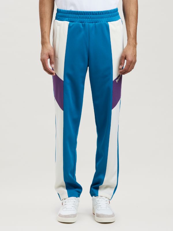 V COLORBLOCK TRACK PANTS in blue - Palm Angels® Official