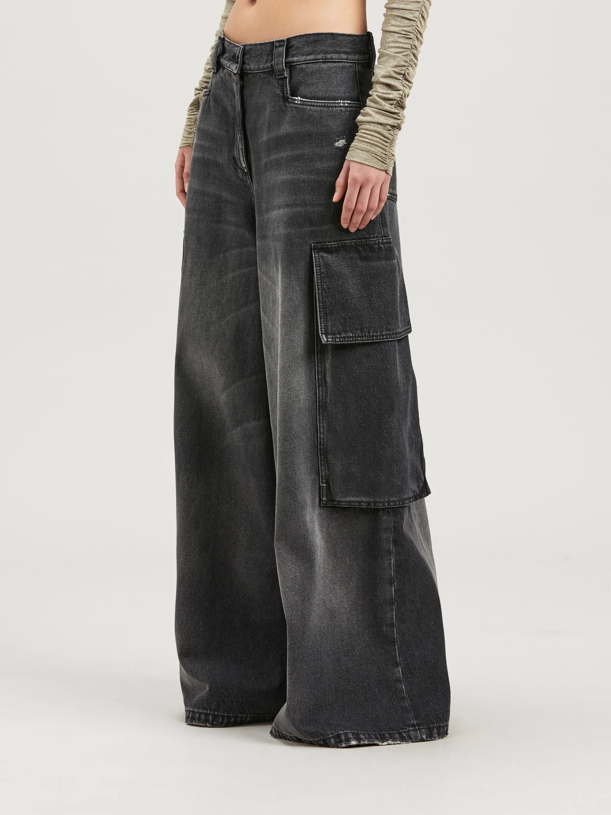 Wide Denim Parachute