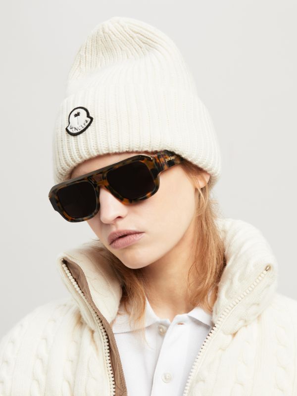 Moncler X Palm Angels Genius Hat In White Palm Angels Official