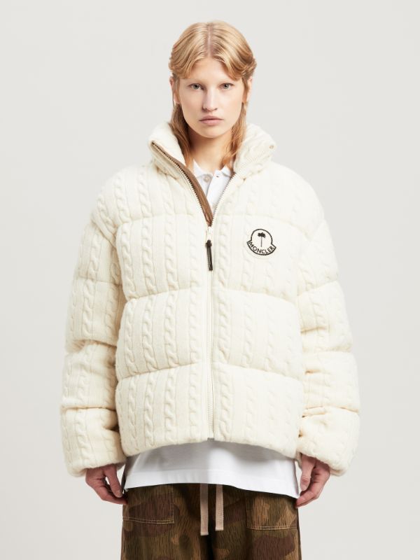 Moncler X Palm Angels Genius Jacket In White Palm Angels® Official