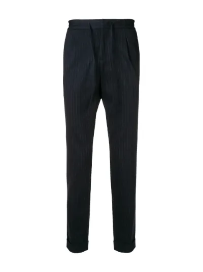 pinstripe tapered trousers