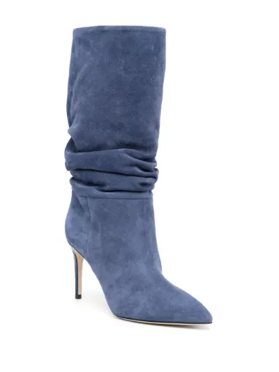 navy blue slouch boots