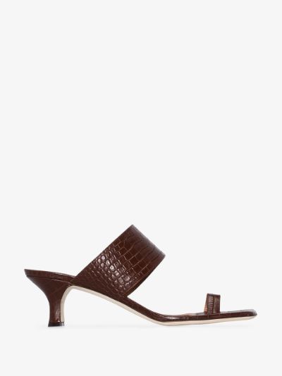 croc leather sandals