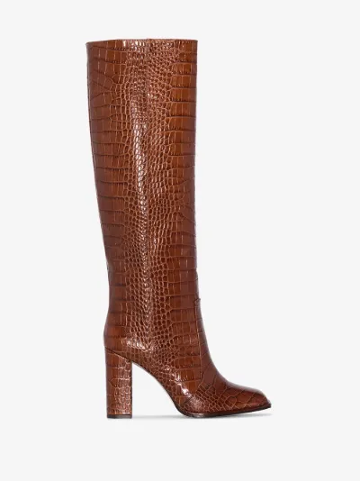 Paris Texas brown 90 mock croc leather boots | Browns Paris Texas brown 90 mock croc leather boots | Browns