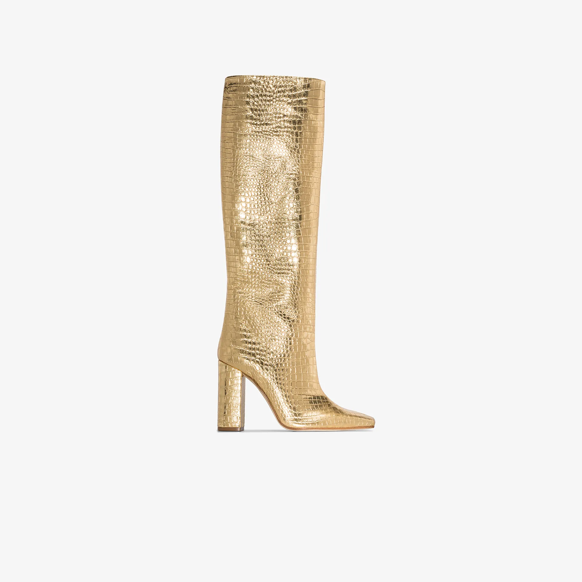 gold leather boots
