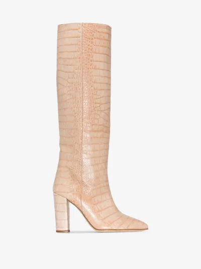 light pink leather boots