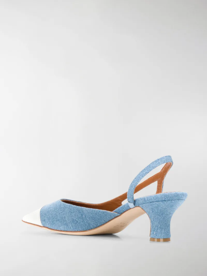 denim slingback shoes