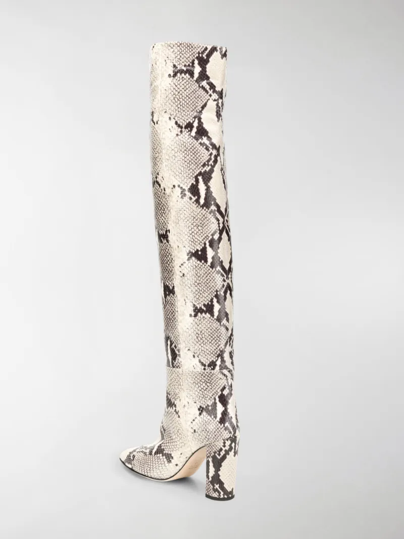 stivali alti effetto serpente