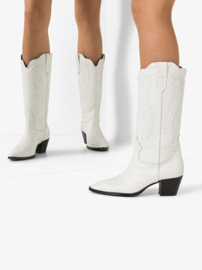 white leather western boots