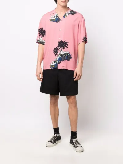 car-print camp collar shirt | Pas de 