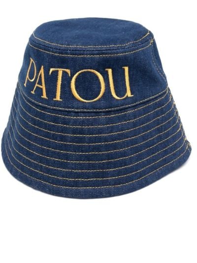 Logo-embroidered denim bucket hat