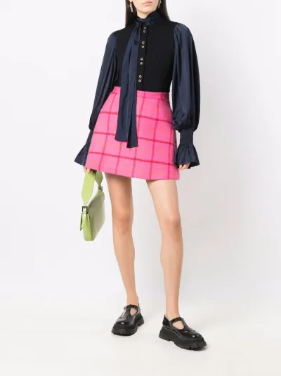 PATOU high-waisted check skirt PATOU high-waisted check skirt