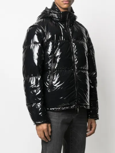 Black high outlet shine padded coat