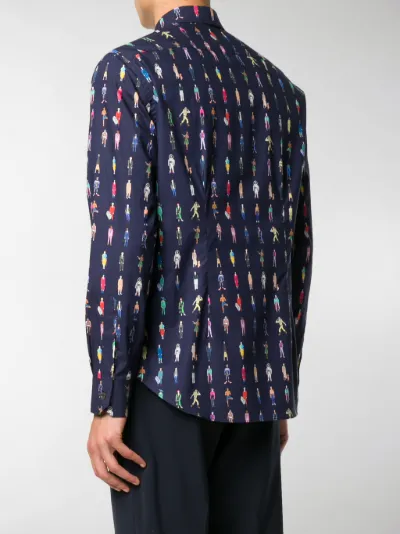 Paul Smith People print shirt blue | MODES
