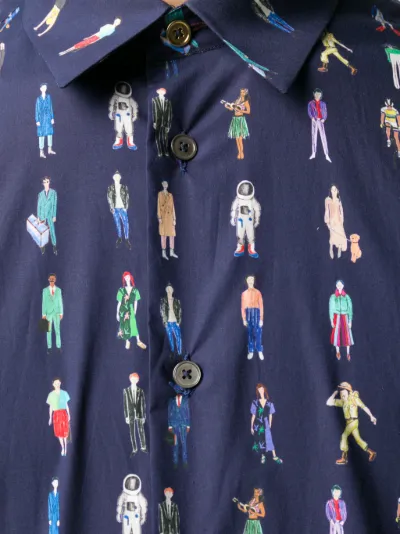 Paul Smith People print shirt blue | MODES