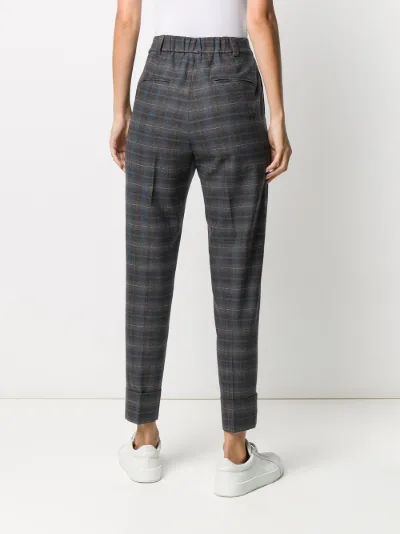 high waisted tartan trousers