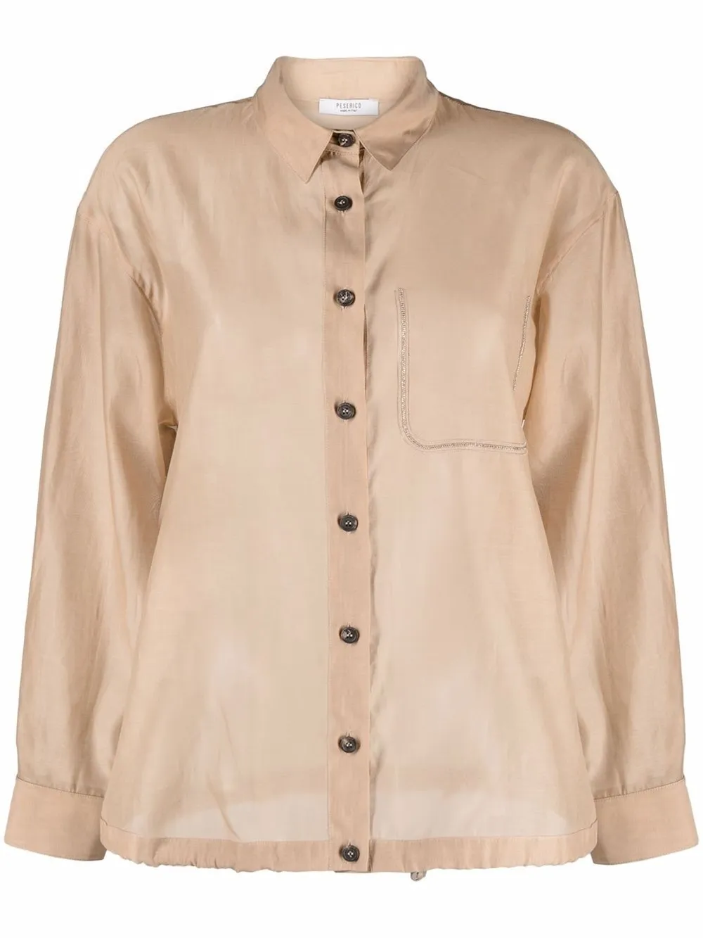 semi-sheer long-sleeve shirt | Peserico 