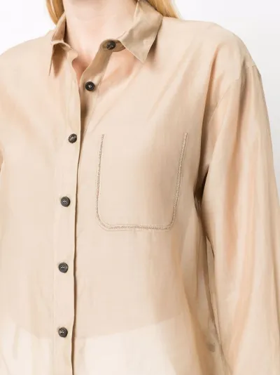 semi-sheer long-sleeve shirt | Peserico 
