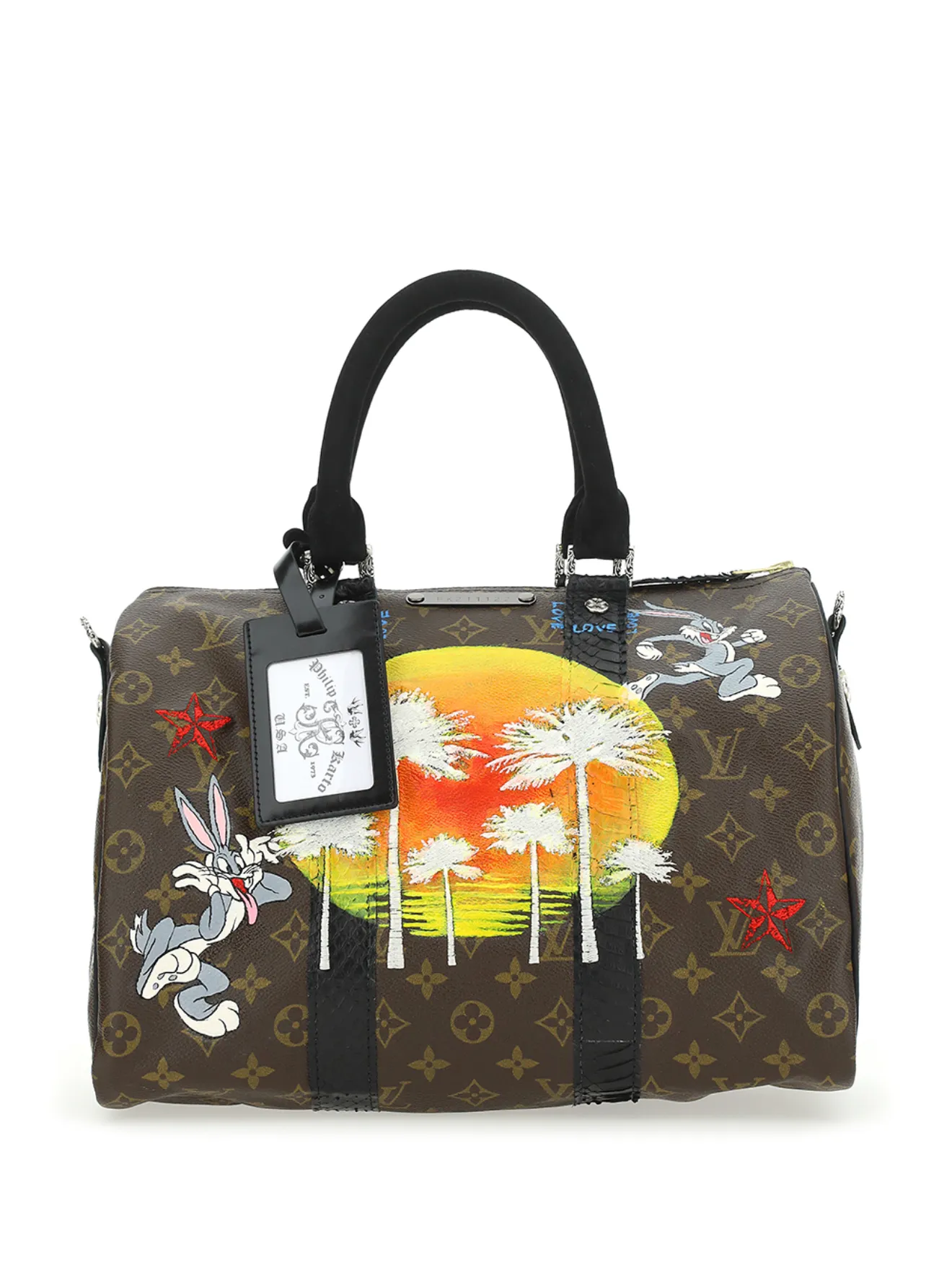 hand painted monogram tote