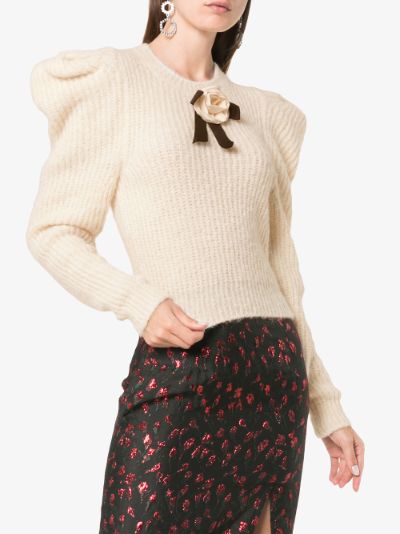 rose alpaca wool-blend knitted sweater展示图